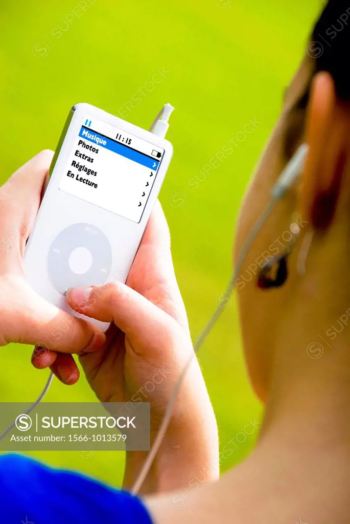 listening to music on an ipod MP3 player