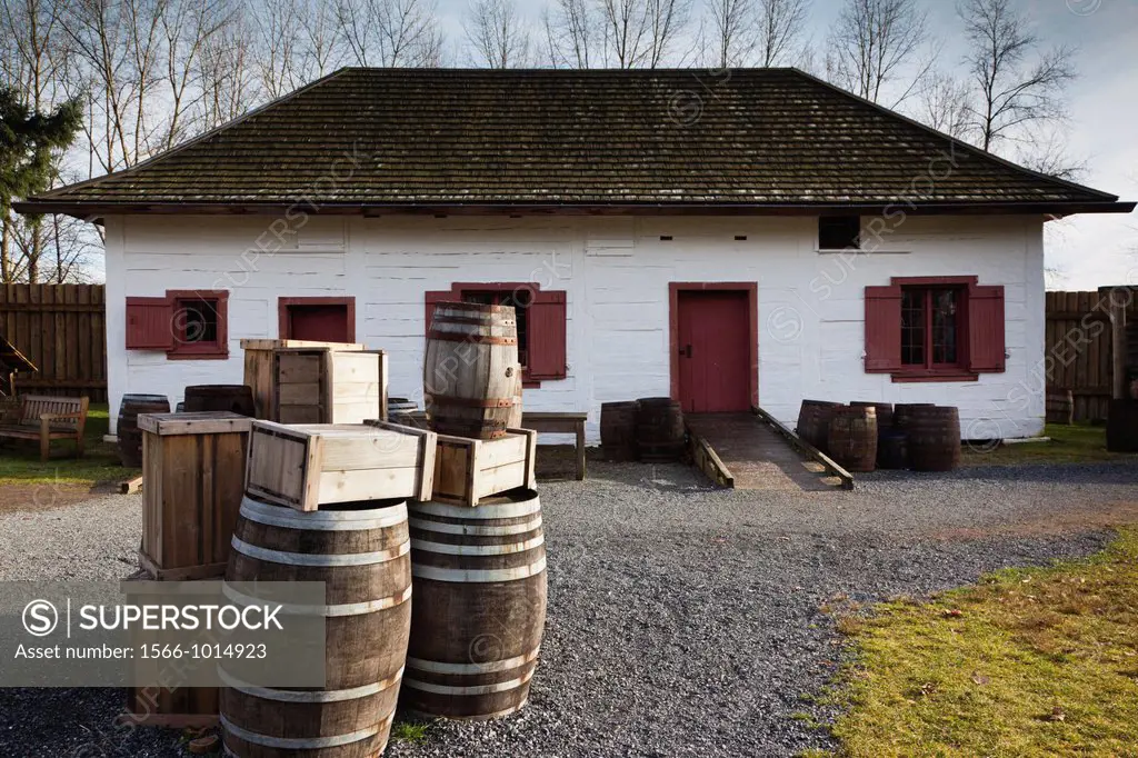 Canada, British Columbia, Vancouver-area, Langley, Fort Langley National Historic Site, fortified trading post built in 1827, exterior