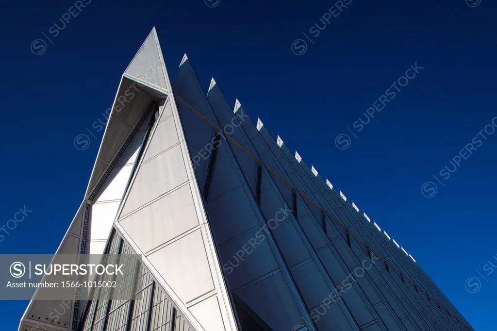 USA, Colorado, Colorado Springs, United States Air Force Academy, Cadet´s Chapel, exterior