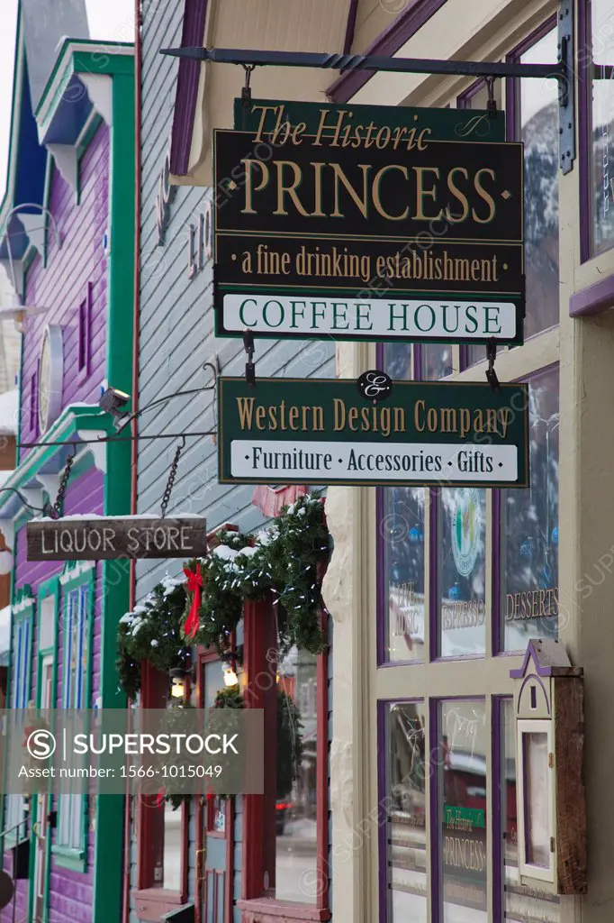 USA, Colorado, Crested Butte, sign of the Princess Coffee House