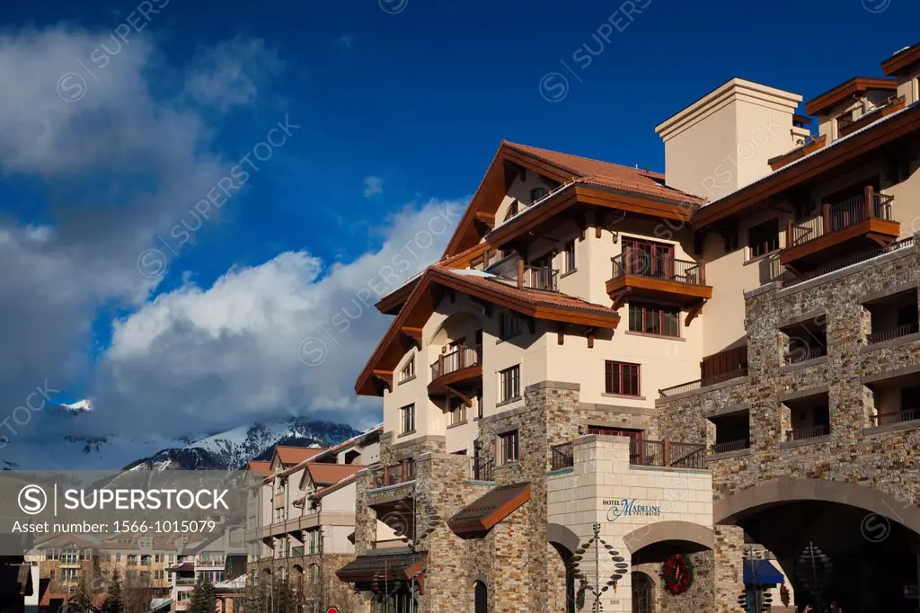 USA, Colorado, Telluride, Mountain Village Ski Area buildings