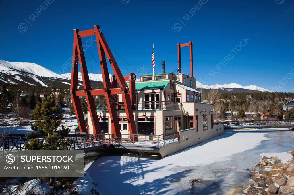 USA, Colorado, Breckenridge, The Dredge restaurant, winter