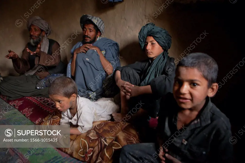 Afghan family living as displaced people in a slum in kabul
