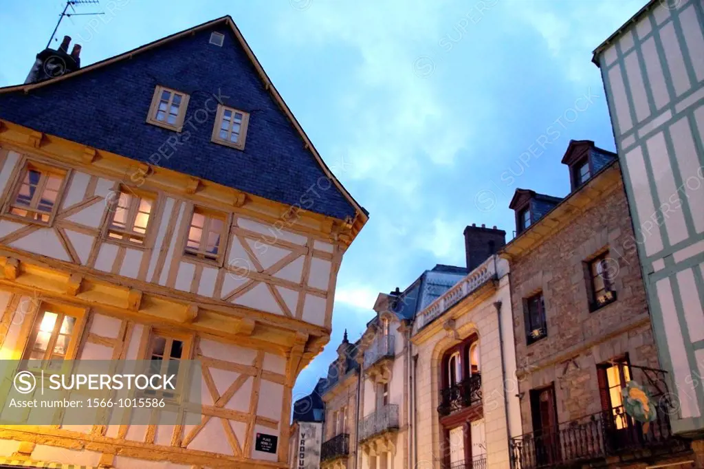 Vannes, timbered houses in Brittany, France