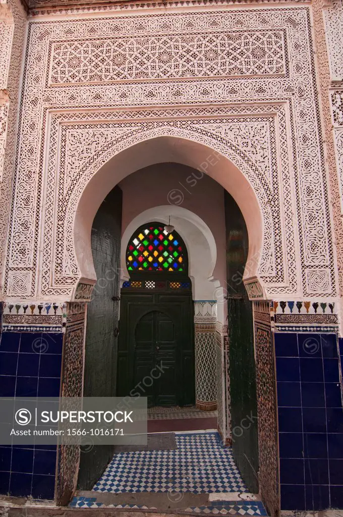 traditional door in the ancient medina in Marrakech, Morocco
