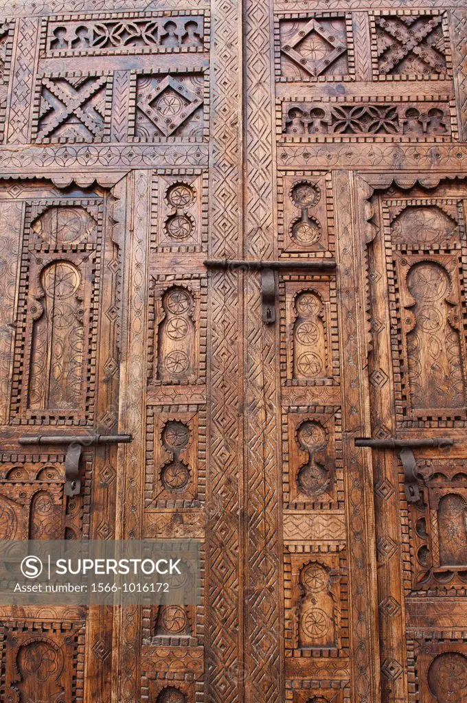 amazing crafted door in the ancient medina in Marrakech, Morocco