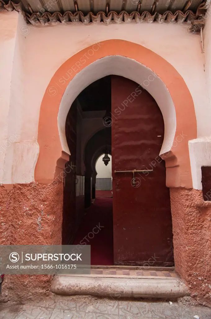 traditional door in the ancient medina in Marrakech, Morocco