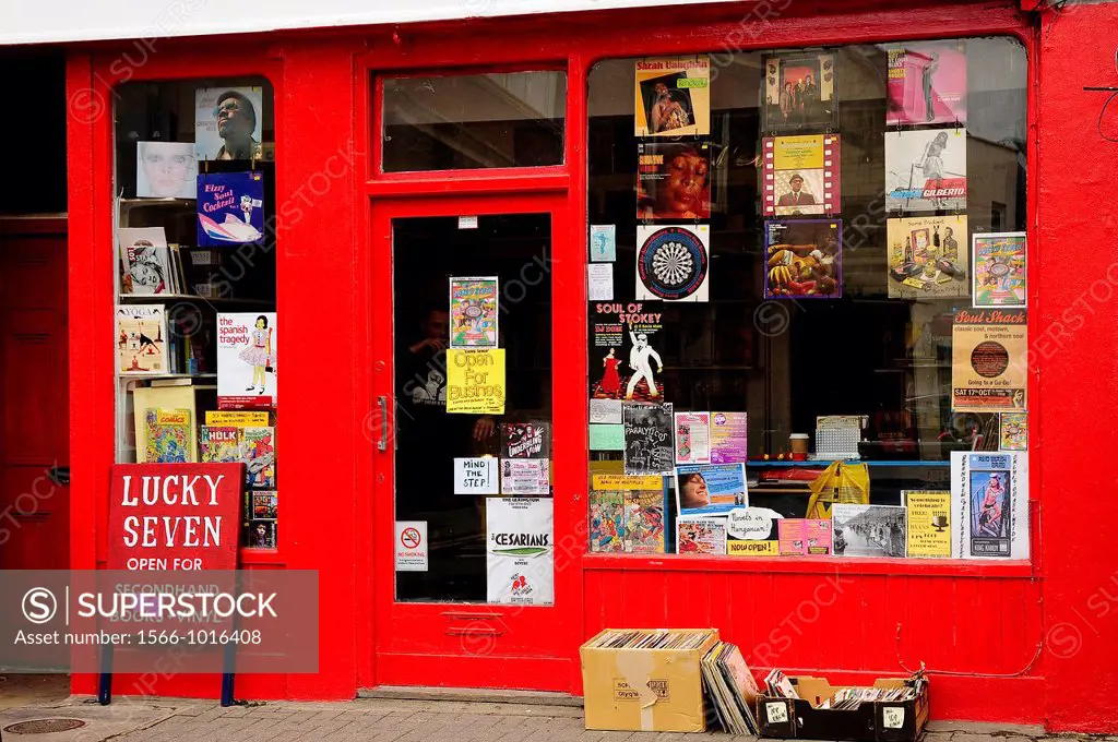 Record Lucky Seven Shop, Stoke Newington, London, England, UK, Europe.