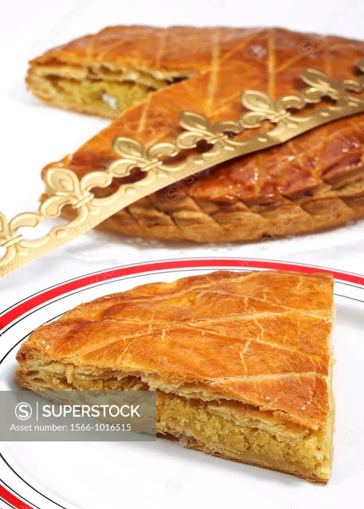 Galette des Rois and its Crown, French King Cake celebrating Epiphany