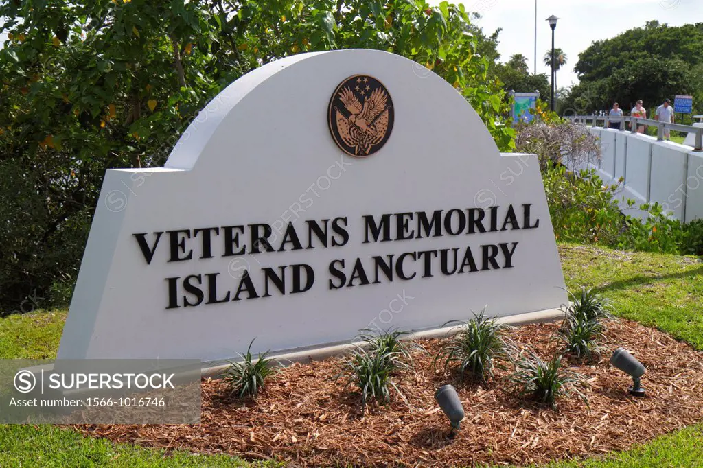Florida, Vero Beach, Riverside Park, Veterans Memorial Island Sanctuary, sign, Florida Heritage Site,