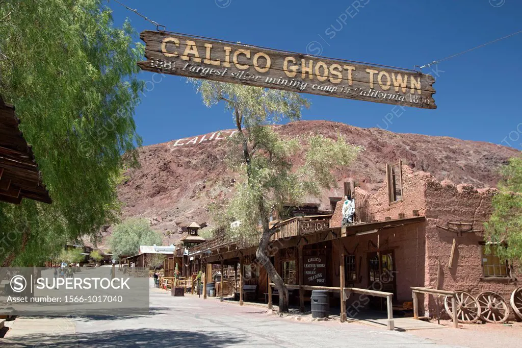 Barstow, California - Calico Ghost Town, an 1880s silver mining town in the Mojave Desert that has been restored as a tourist attraction
