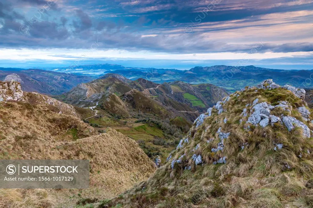 View from Mirador de La Reina at Covadonga, Picos de Europa National Park, Asturias, Northern Spain