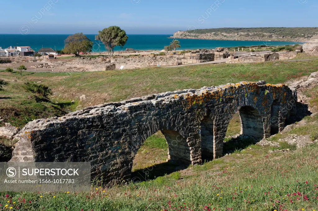 Roman ruins of Baelo Claudia, Aqueduct of Punta Paloma, Tarifa, Cadiz-province, Spain        