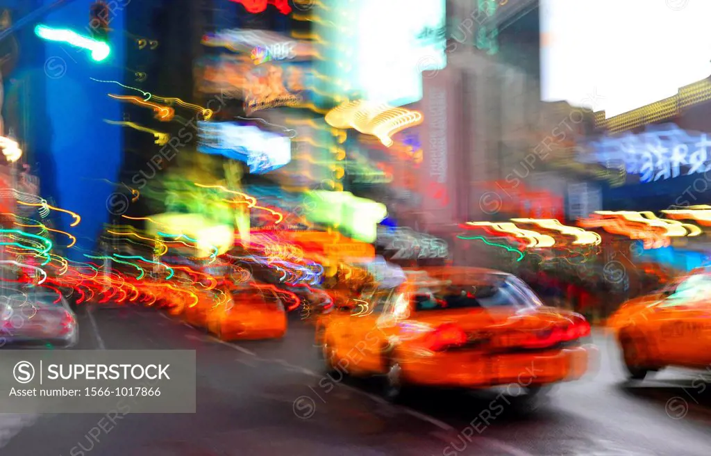 Taxi at Times Square in New York City,New York states,United States of America,USA