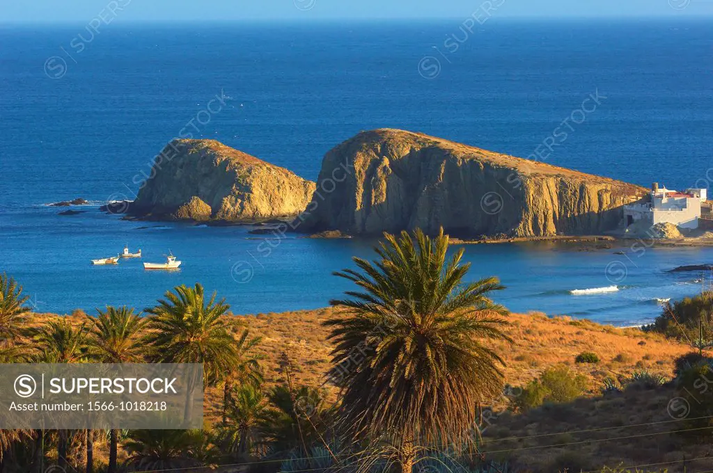 Cabo de Gata, Isleta del Moro, fishing village, Cabo de Gata-Nijar Natural Park, Almeria, Spain, Europe