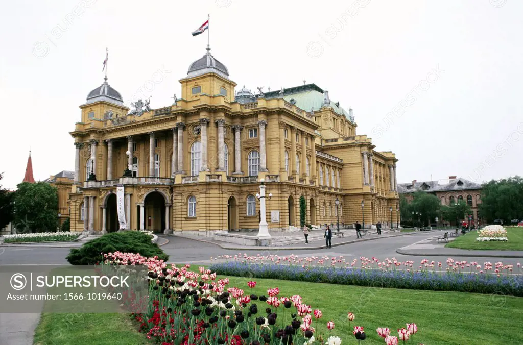 Cityscape Zagreb Croatia - Croatian National Theater