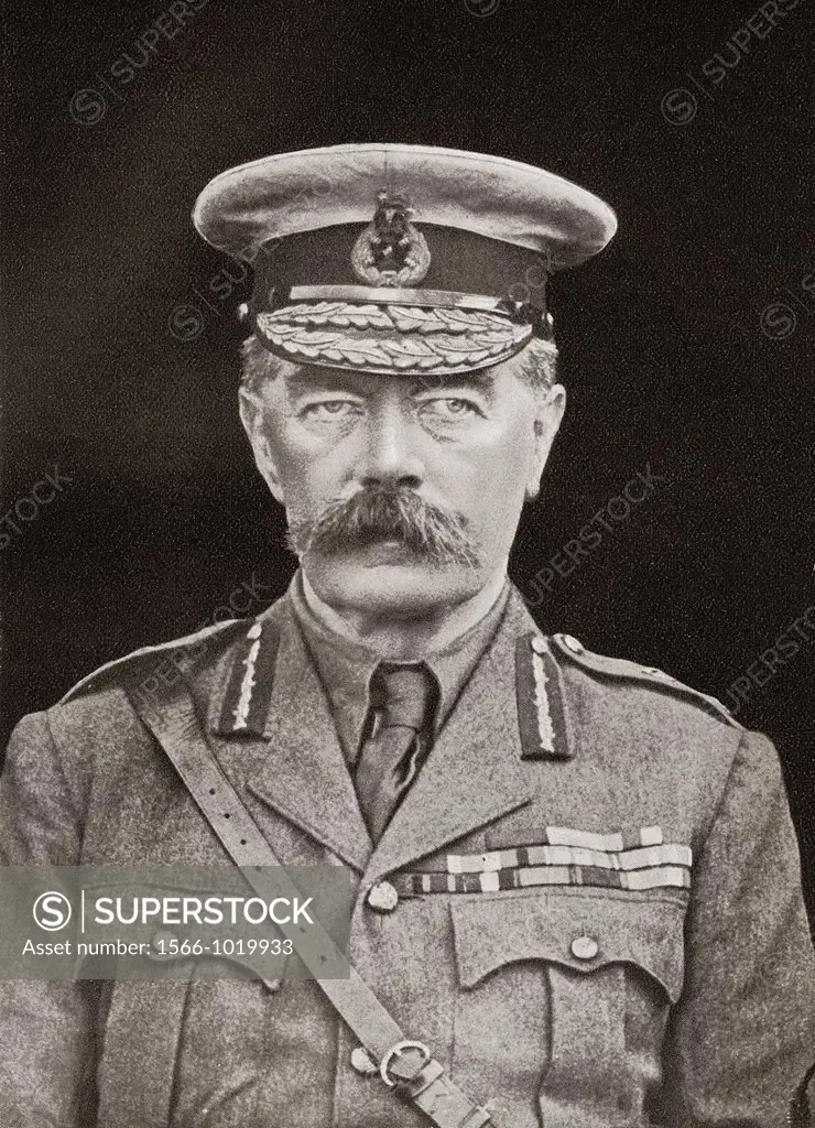 Field Marshal Horatio Herbert Kitchener, 1st Earl Kitchener, 1850 - 1916  Irish-born British Field Marshal  From The Year 1916 Illustrated