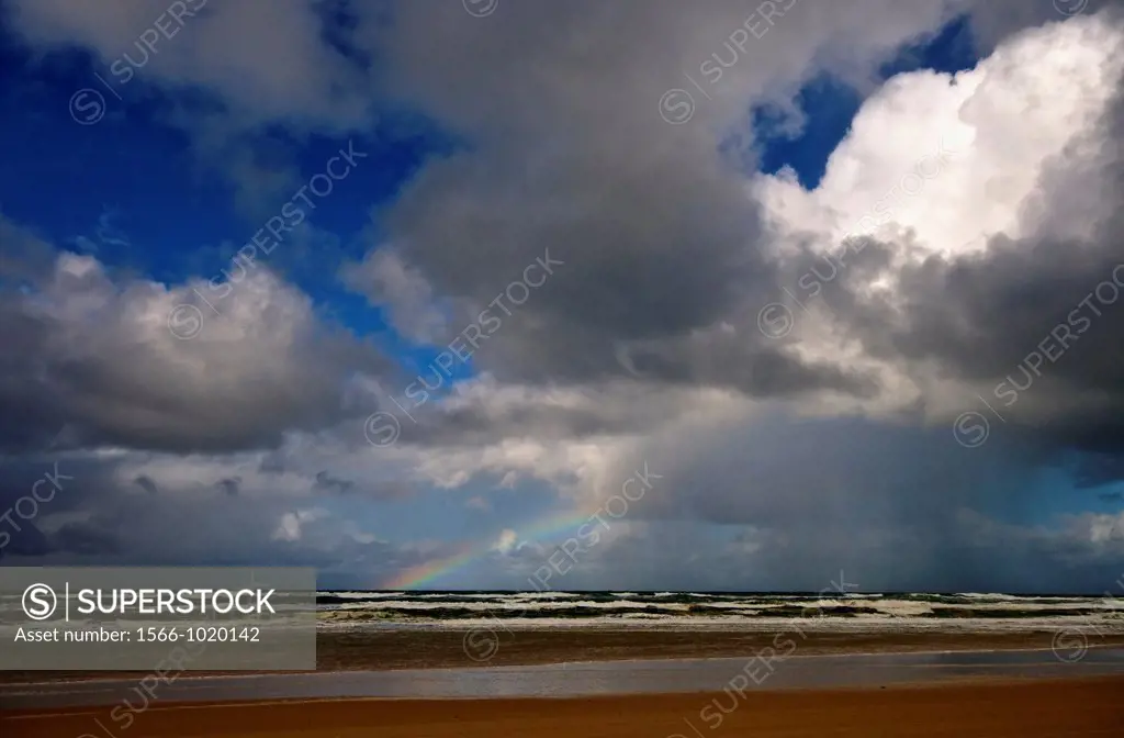 Rainbow at Seventy Five Mile Beach  Fraser Island, Great Sandy National Park, Queensland, Australia