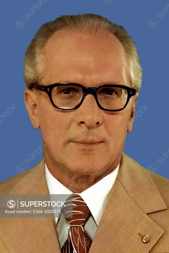 Portrait of Erich Honecker * 25  08  1912 - 29  05  1994: Secretary General the SED and Chairman of the Council of state of the GDR 1971 to 1989 - Cau...