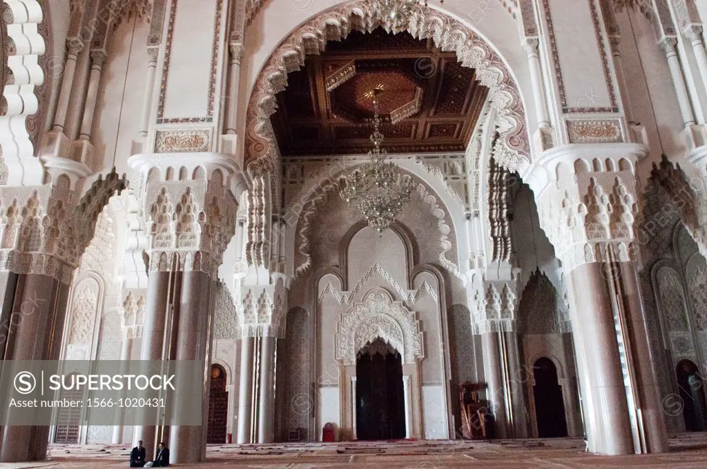 interior of the Hassan II Mosque in Casablanca, Morocco