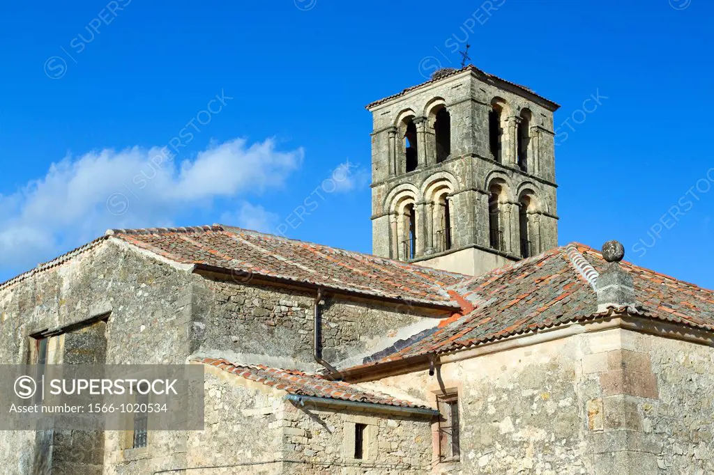 Romanesque church of San Juan Bautista, in Pedraza, walled medieval village declarated Historical-Artistic Site  Segovia province  Castilla y León  Sp...