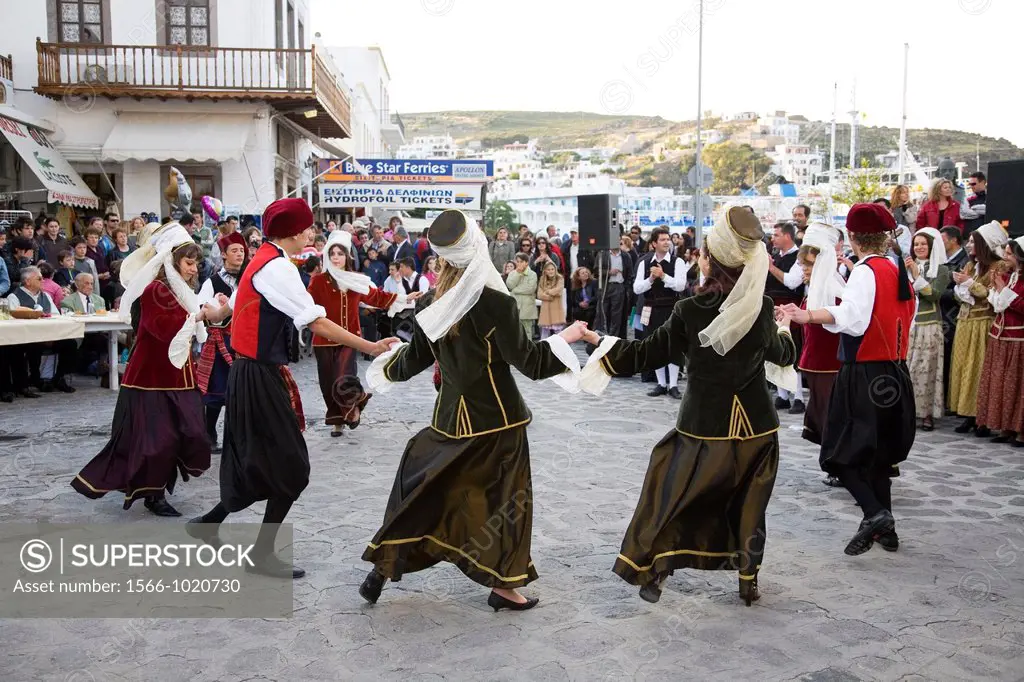 europe, greece, dodecanese, patmos island, skala, feast for the end of easter, greek dances