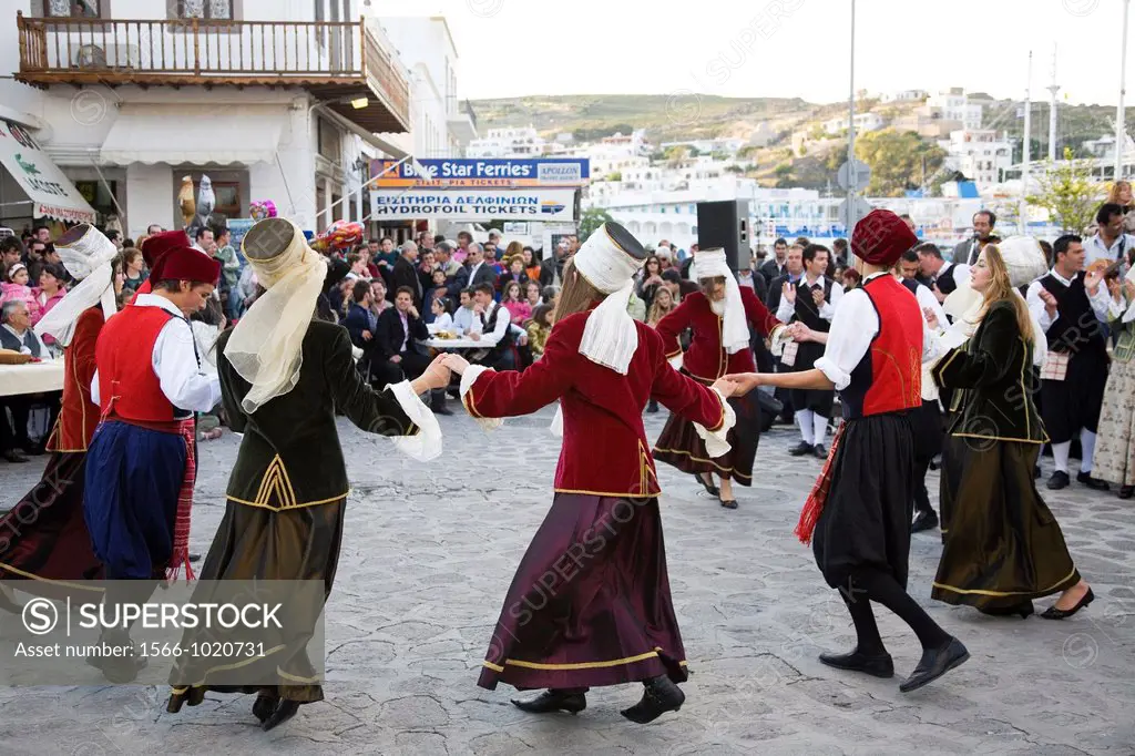 europe, greece, dodecanese, patmos island, skala, feast for the end of easter, greek dances