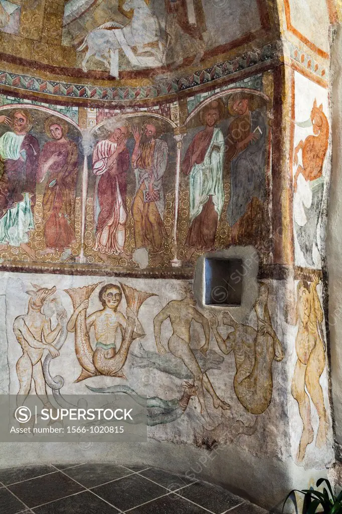 Saint Jokab in Kastelaz, a unique little church in south Tyrol near Merano and Tramin Mystic creatures and Apostles The frescos are of international i...
