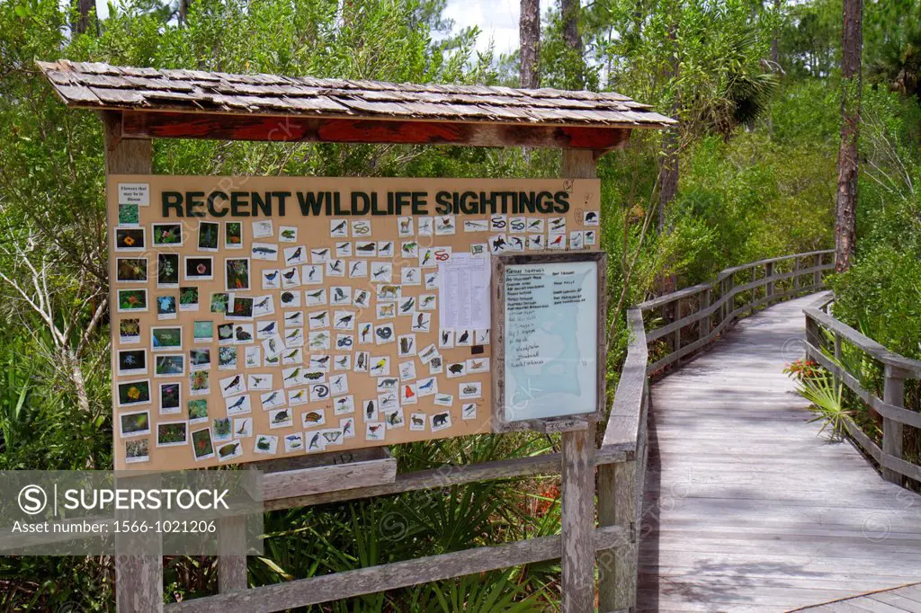 Florida, Naples, Everglades, Corkscrew Swamp Sanctuary & Blair Audubon Center, preserve, watershed, entrance, sign, information, nature boardwalk, pin...