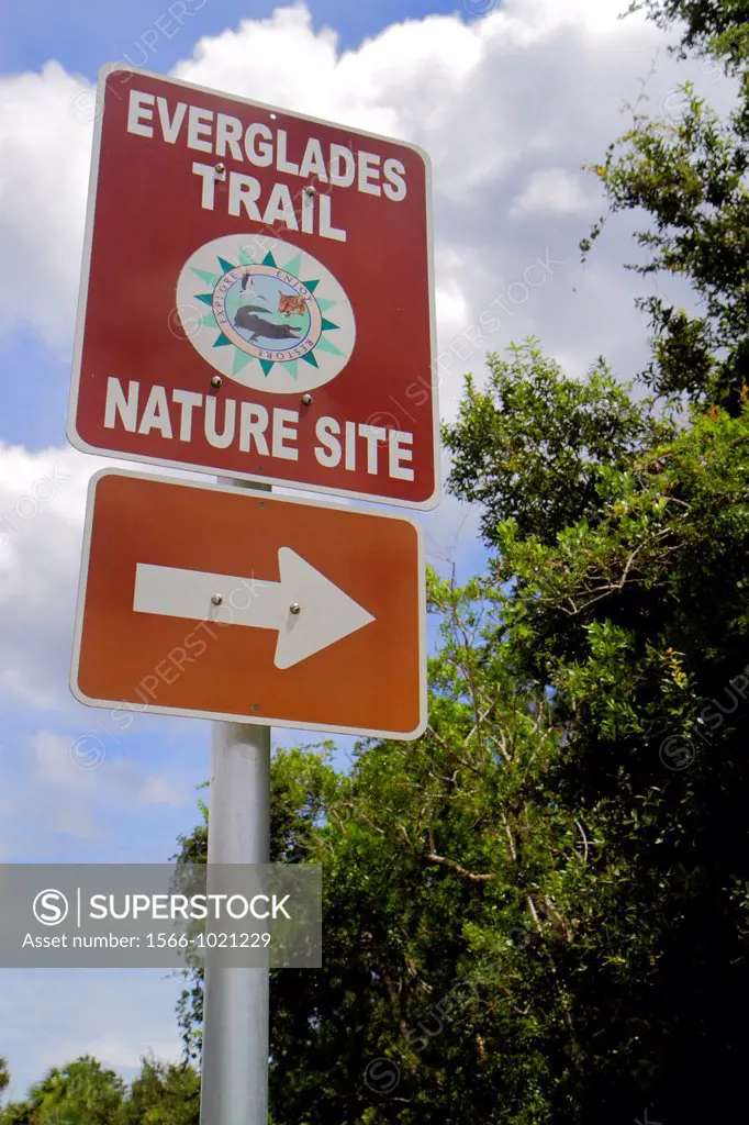 Florida, Naples, Tamiami Trail, Collier-Seminole State Park, Everglades Trail Nature Site, sign, entrance,
