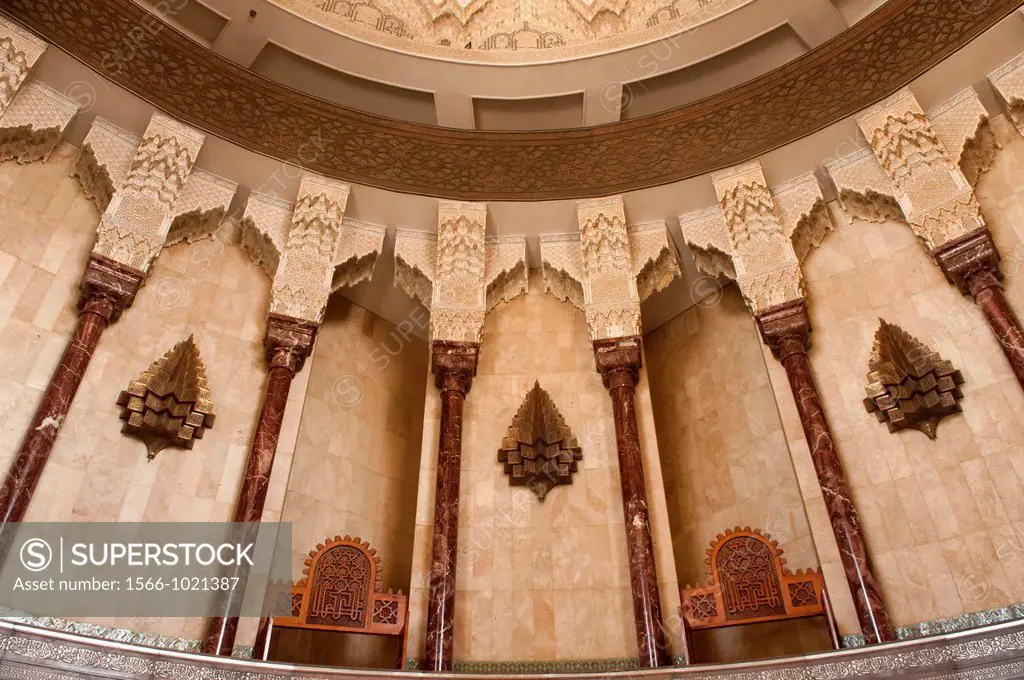 beautiful design and detail at the amazing Hassan II Mosque in Casablanca, Morocco