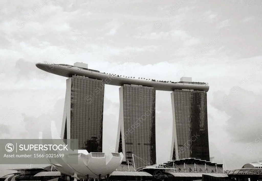 ArtScience Museum and the Marina Bay Sands Hotel in Singapore in Southeast Asia Far East.