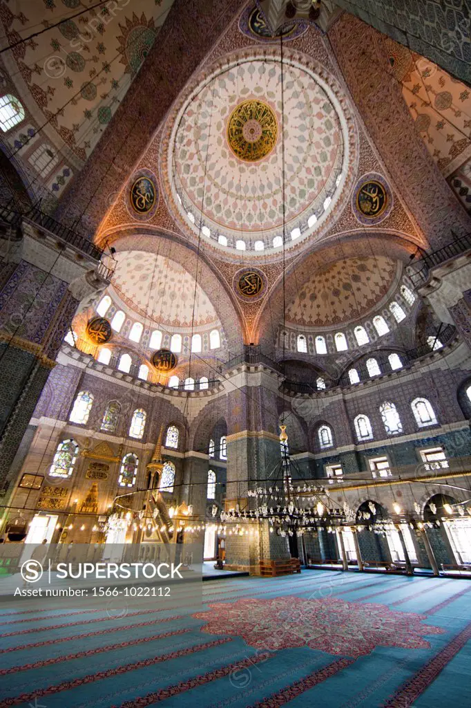 Interior of the Sultan Ahmed Blue mosque, Istanbul