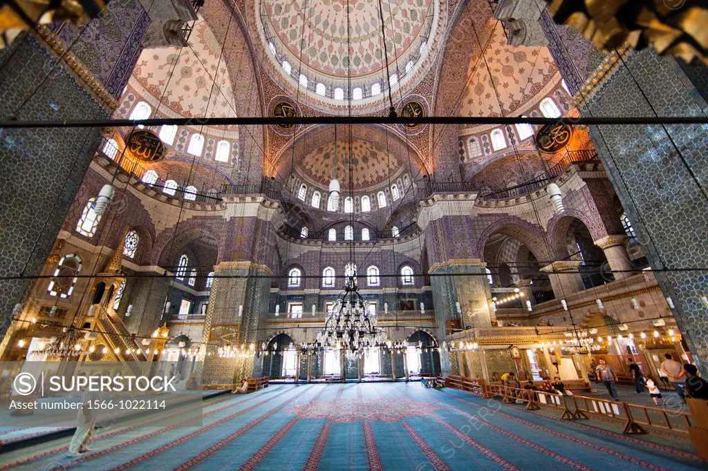 Interior of the Sultan Ahmed Blue mosque, Istanbul