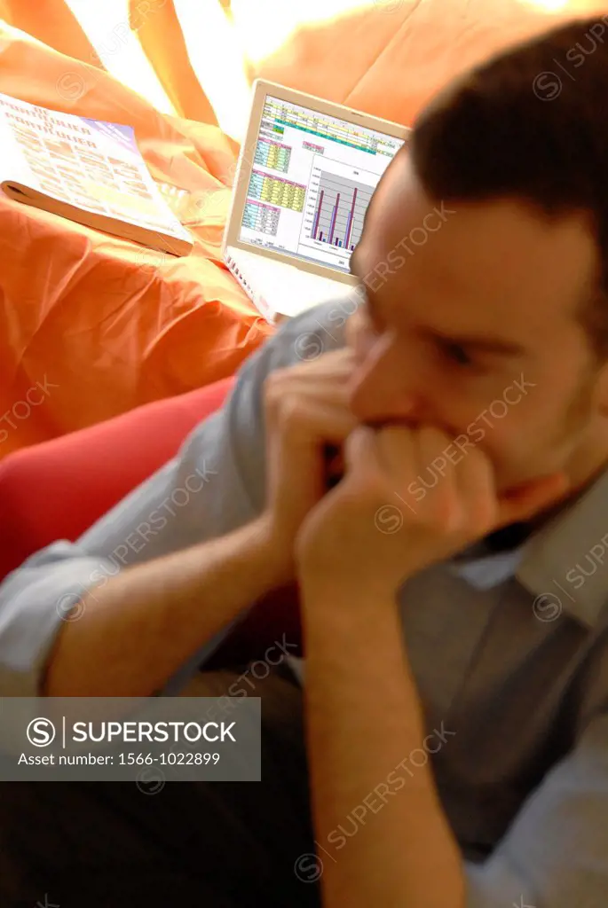 Anxious man with work problem