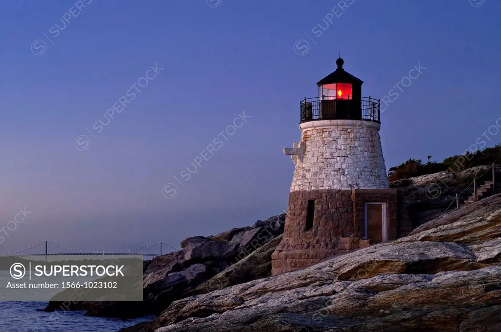 Castle Hill lighthouse, Newport, RI, Rhode Island, USA