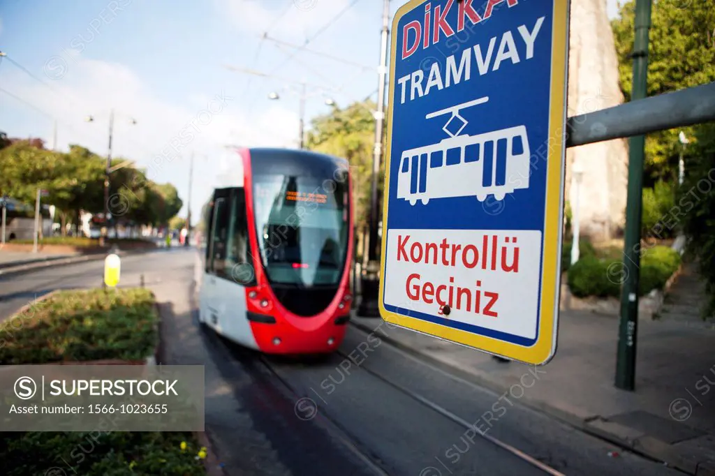 public transport tram in istanbul