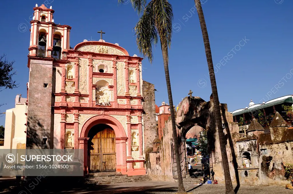 Mexico, Morelos, Cuernavaca. Chapel of the Third Order, main façade