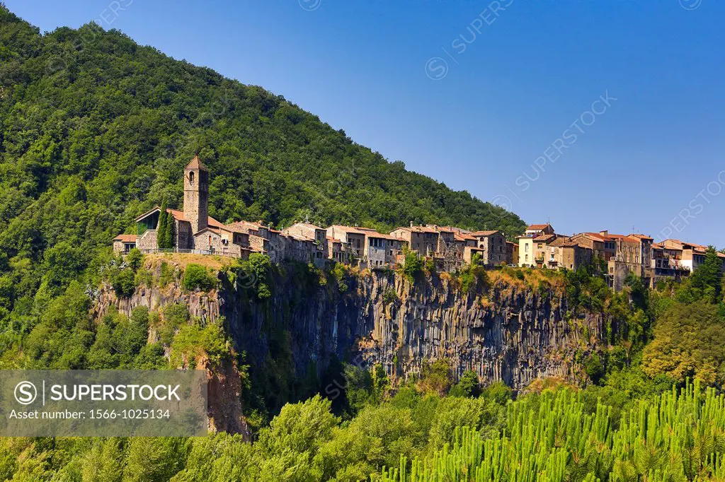 Spain , Catalonia , Girona Province, Castellfullit de la Roca City , Basaltic Cliff