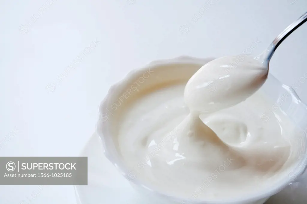Greek yoghurt. Close view.