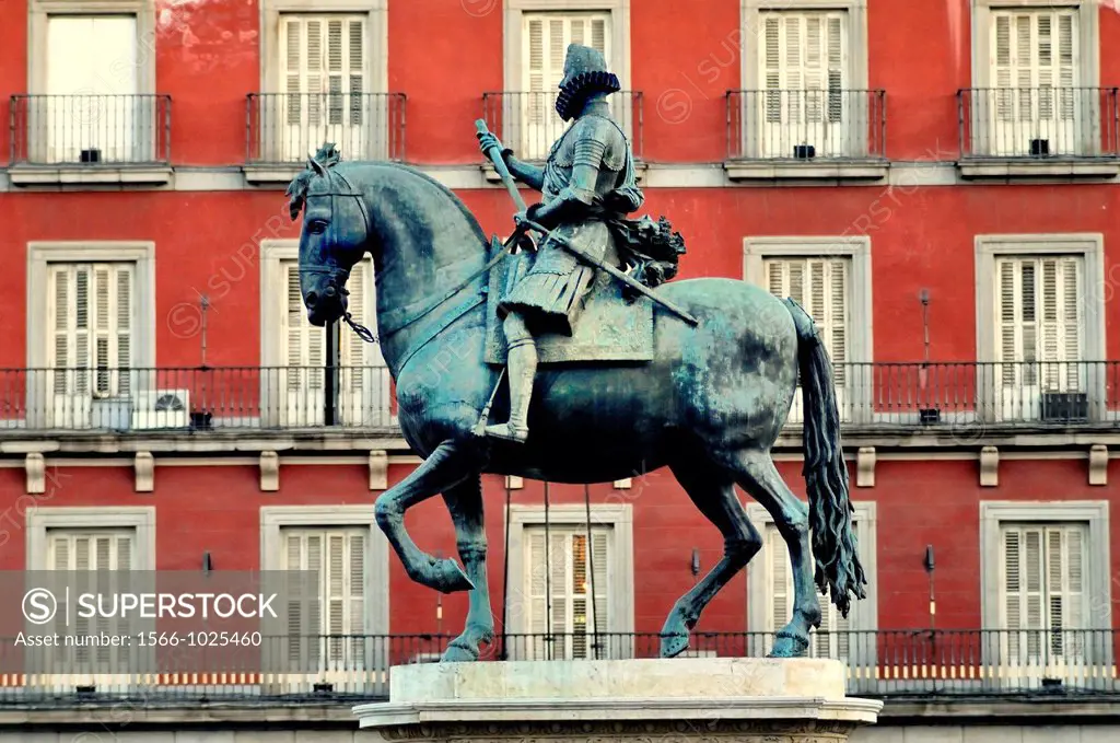 Philip III Statue, Plaza Mayor, Madrid, Spain