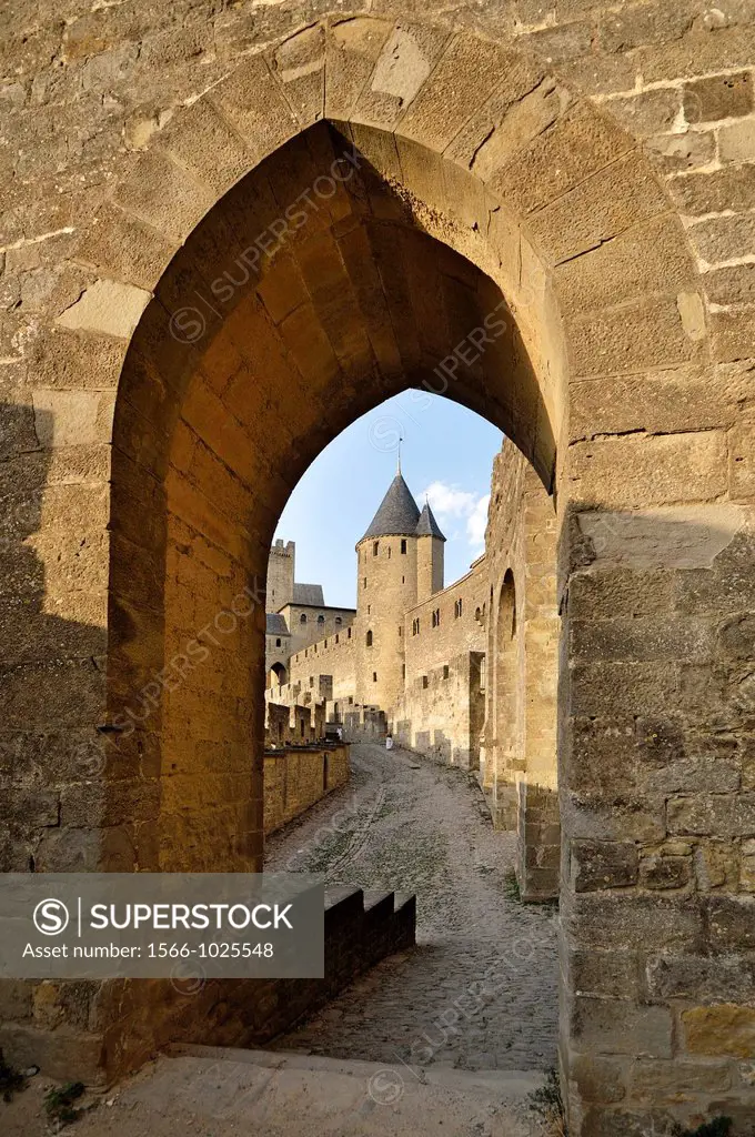 Medieval Walls of Carcassonne, Aude, Languedoc-Roussillon, France, Europe