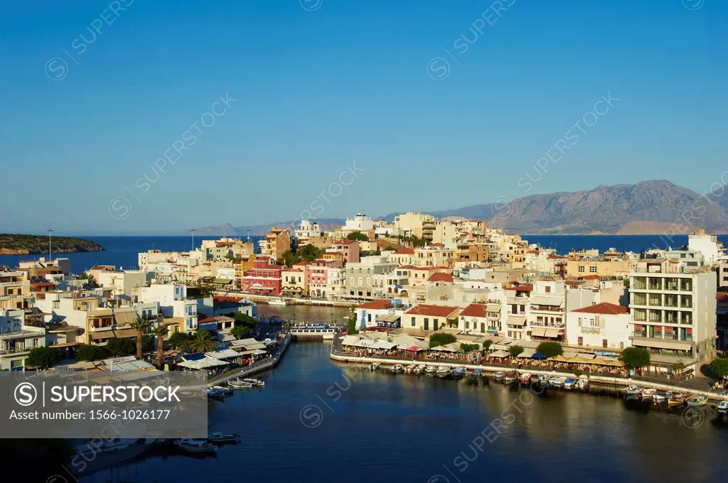 Greece, Crete island, Aghios Nikolaos, Voulismeni lake and port