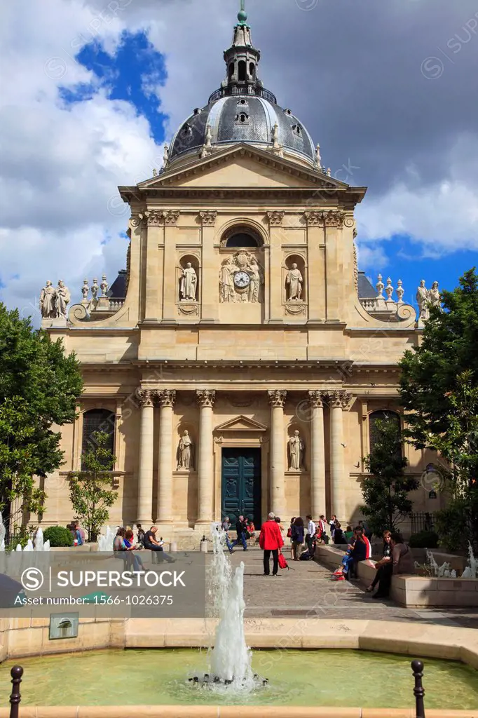 France, Paris, Place de la Sorbonne, Église de la Sorbonne, university,