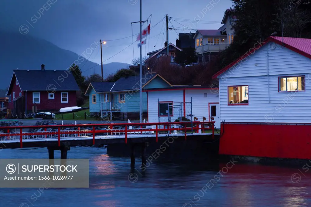 Canada, British Columbia, Vancouver Island, Tofino, Canadian Coast Guard Station Tofino, dawn