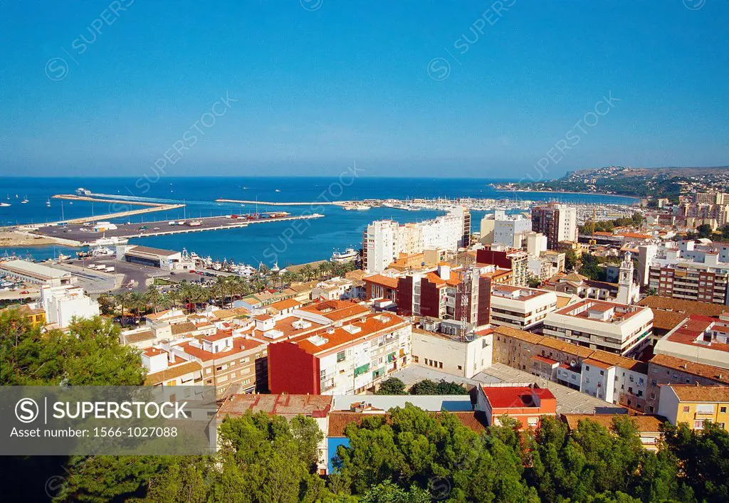 Overview from the castle. Denia, Alicante province, Comunidad Valenciana, Spain.