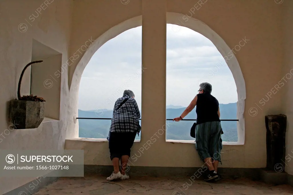 viewpoint, Sanctuary of Mare de Deu del Cos, La Garrotxa, Catalonia, Spain