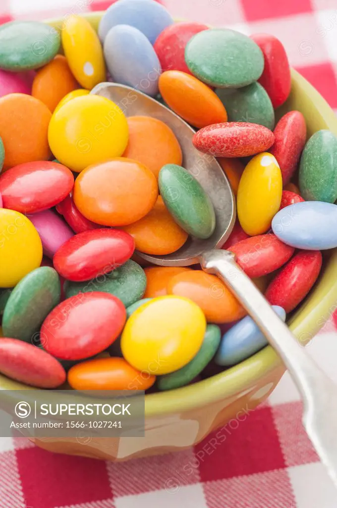 Close up of multicolored candy