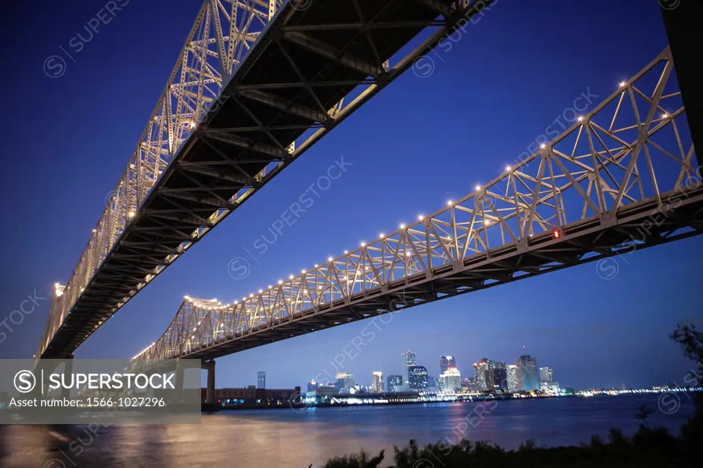 Crescent City Connector Bridge over the Mississippi River in New Orleans
