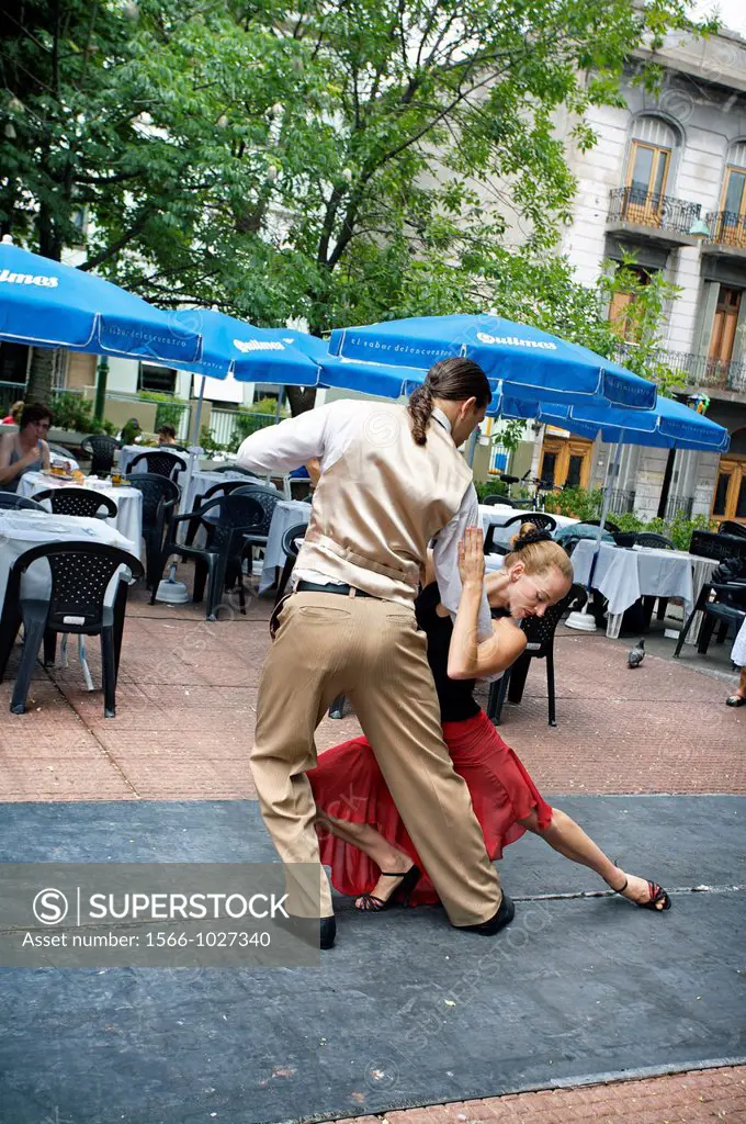 Tango Dancers, Plaza Dorego, San Telmo District, Buenos Aires, Argentina.